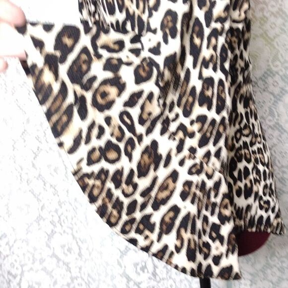 Chico's cute size S/4 women's Cheetah print lace up bodice 3/4 angel wing sleeve - Picture 7 of 13